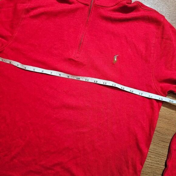 Polo Ralph Lauren Pony Logo Lightweight Jacket Quarter Zip XL Red Embroidered LE - Picture 10 of 10